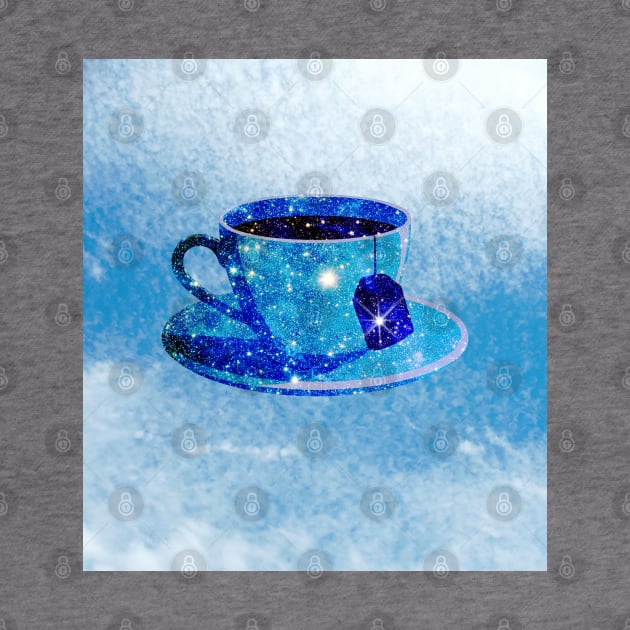 Stars in my tea - blue (bg) by helengarvey